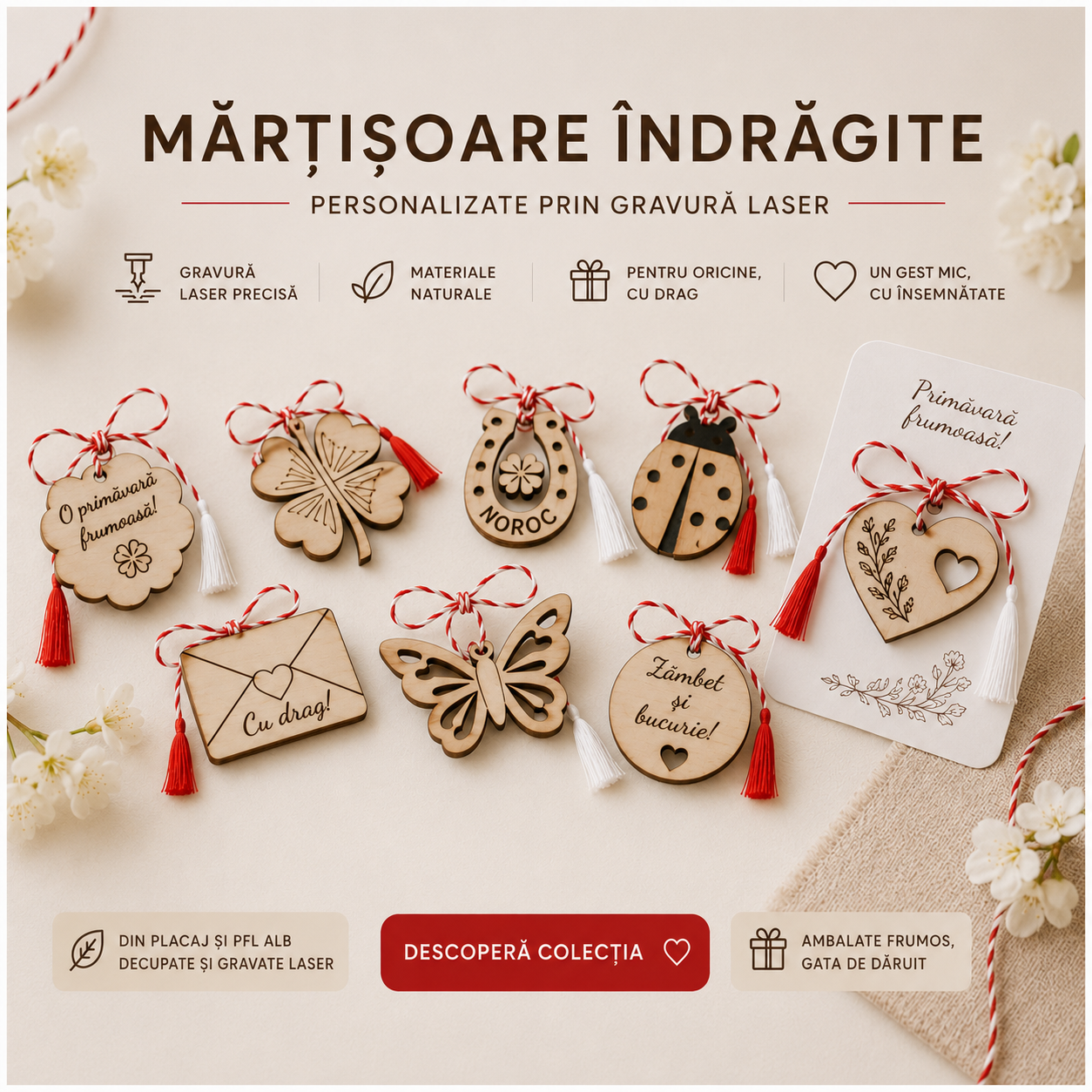 Celoctie cu martisoare traditionale, clasice si moderne pentru luna martie si orice ocazie si eveniment, cadou personalizat